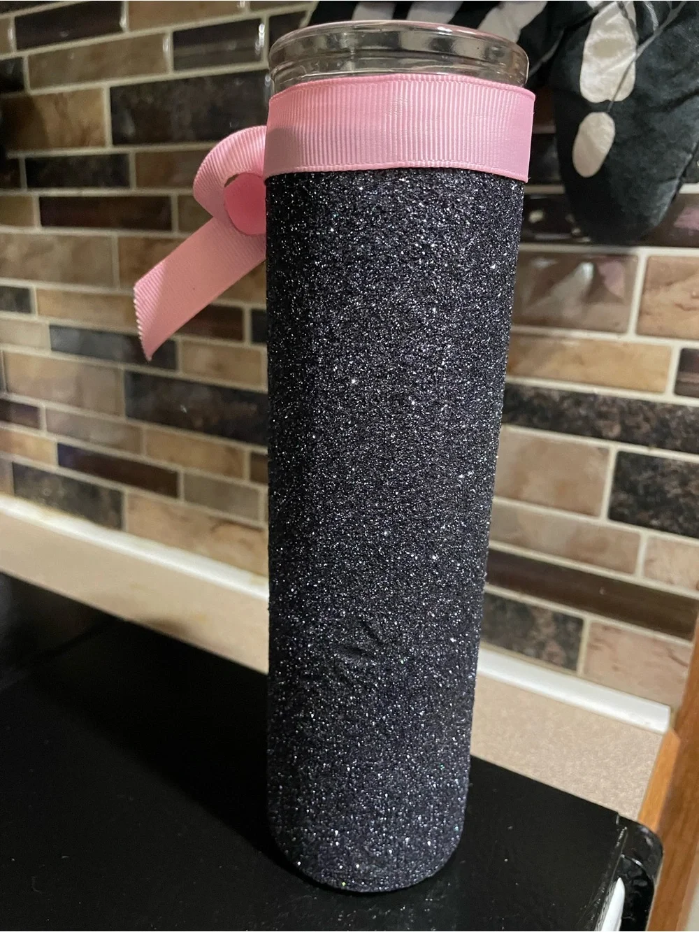 Handmade PINK-Inspired Glitter Candle – Never Used